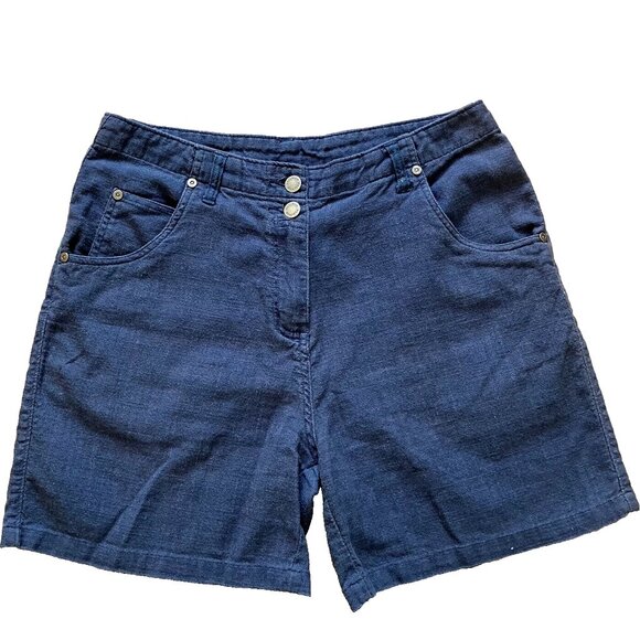 Woolrich Textured Cotton Casual Hiking Shorts #3502 Lapis Blue High Rise - Picture 1 of 4